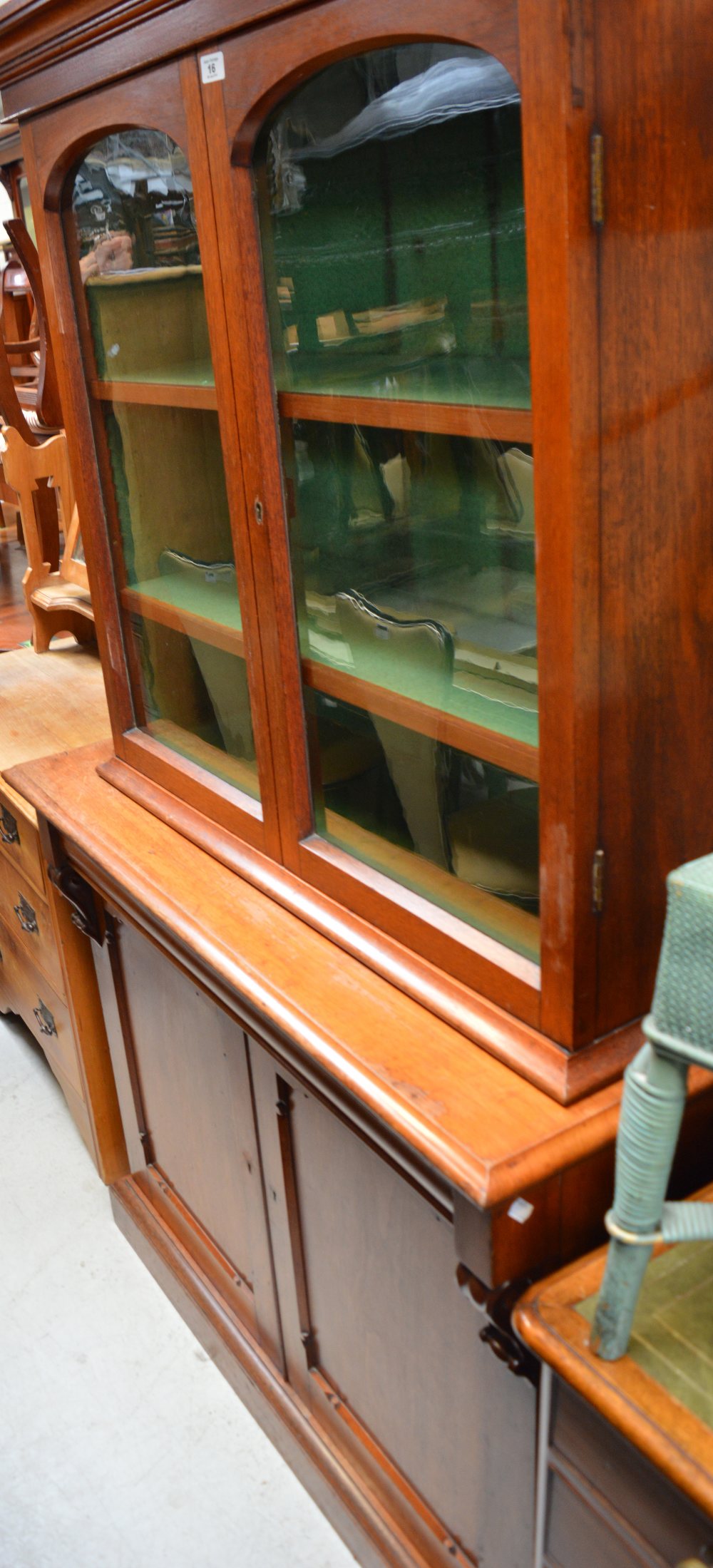 A Victorian mahogany chiffonier bookcase on plinth base, width approx 110cm.