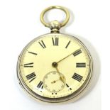 A hallmarked silver open face pocket watch,