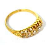 An 18ct yellow gold diamond set ring, size L 1/2, approx 3.3g.