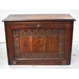 An Edwardian mahogany bureau top (lacking base),