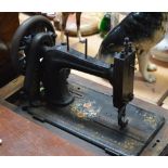 A German made Seidel & Naumann cased table sewing machine.