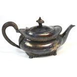 An Edward VII hallmarked silver teapot, Sheffield 1903, marked 'HA' for Atkin Bros, approx 14.5ozt.