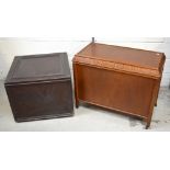 Two vintage blanket boxes, the largest rectangular example on castors, width 83cm (2).