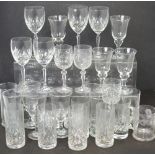 A quantity of crystal and cut glass ware to include tumblers and wine glasses etc.
