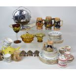 Two boxes of collectibles to include Colclough teaware, a Twinings teapot,