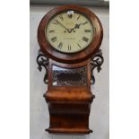 A 19th century walnut eight day twin fusée wall clock, the dial inscribed "Bevan,