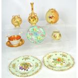 Four pieces of Royal Worcester blush ivory all in need of attention,
