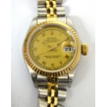 Rolex Oyster Perpetual Datejust; a bimetal superlative chronometer wristwatch, serial no.