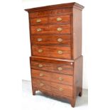 A late George III mahogany chest on chest,