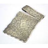 A Victorian hallmarked silver card case of slim form, Birmingham 1883, approx 1.6ozt.