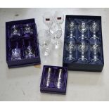 A quantity of glass including cut glass Dartington Crystal, Edinburgh Crystal,