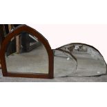 An oak framed mirror and two other c1940s mirrors (3).