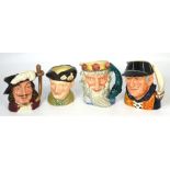 Four Royal Doulton character jugs; DC440 'Porthos', D6202 'Monty',