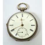 A hallmarked silver open face pocket watch,