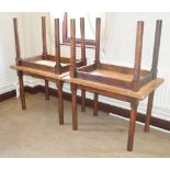 Four rectangular pub tables with replaced tops (4).