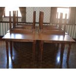 Ten rectangular pub tables with replaced tops (10).