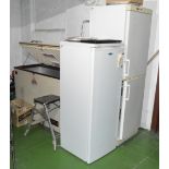 A Derby fridge/freezer, an Ice King freezer, and an L.E.C. chest freezer (3).