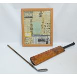 A Haskins golf club, a Gunn and Moore cricket bat,