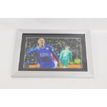 JAMIE VARDY; an autographed photograph of the Leicester City footballer,