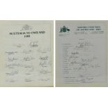 A named Australian Cricket Team autograph sheet, to UK and Sri Lanka 1981,