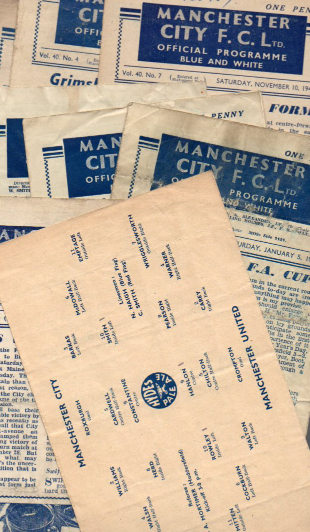 Manchester City Football Programmes: Home issues 1945 and 1946 (8).