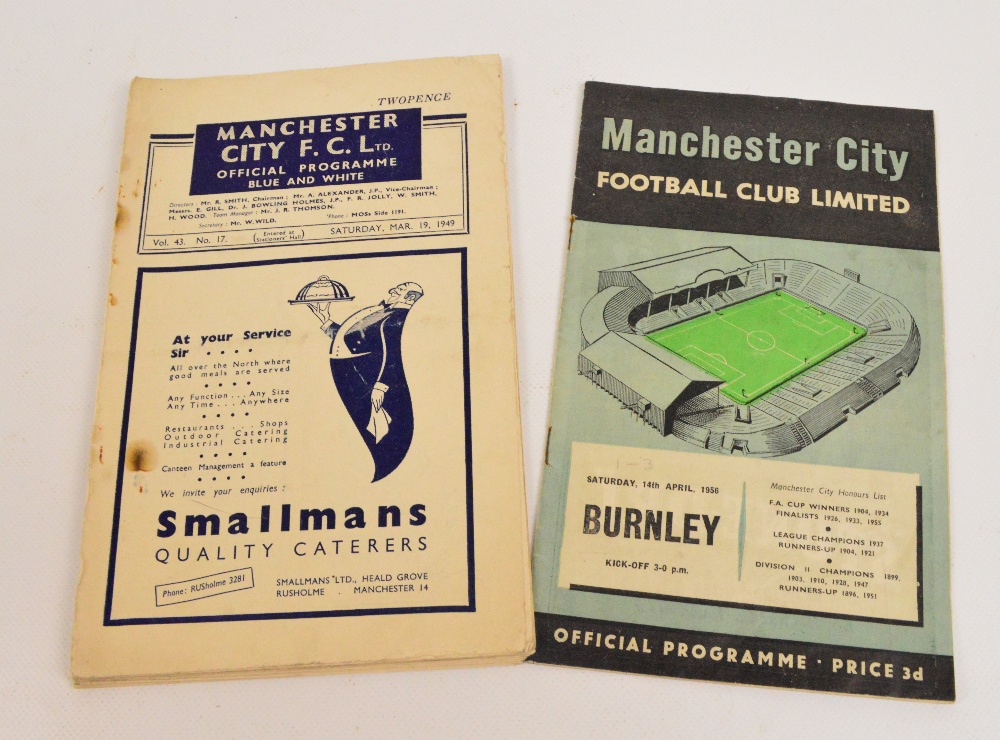 Manchester City football home match programmes,