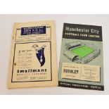 Manchester City football home match programmes,