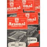 Arsenal Football Programmes: Home programmes 1955 to 1960, (approx 90).