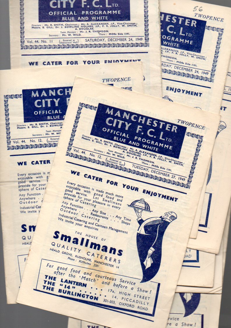 Manchester City Football Programmes: Home issues 1949 and 1950 (29).