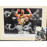 DAVID HAYE; a signed limited edition boxing print "Unification", number 3/100,