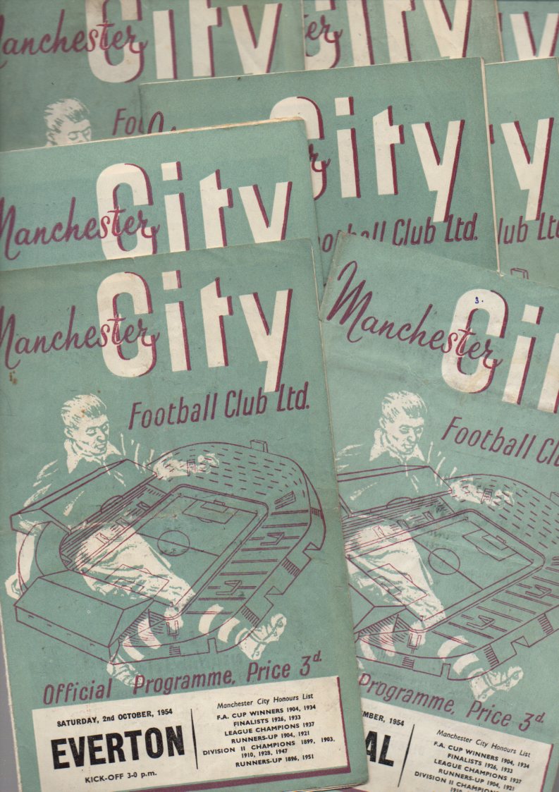 Manchester City Football Programmes: Home programmes 1954 to 1958 (66).