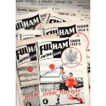 Fulham Football Programmes: Home programmes 1952 to 1960 (64).
