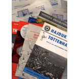 Tottenham Football Programmes: European away programmes sold with 1960 and 1961 home and away