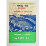 An autographed 1962 FA Cup Final programme, Burnley v Spurs,