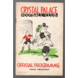 Crystal Palace Football Programme: Home programme against Bristol City 1939.