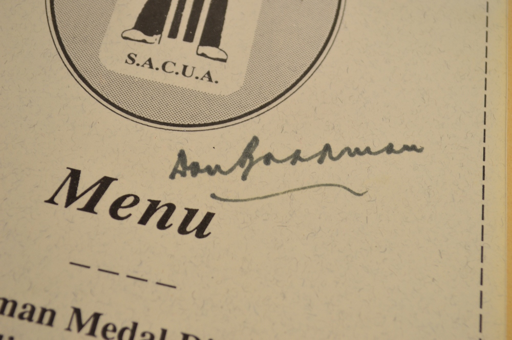 A South Australian Cricket Umpire's Association Incorporated menu for Bradman Medal Dinner in "The - Image 5 of 5