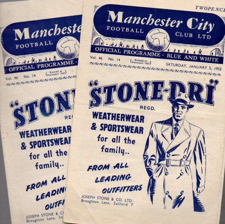 Manchester City Football Programmes: Home programmes from the year 1952 (44).