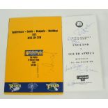 An autographed England v Australia Headingley cricket menu signed by Fred Trueman, Brian Close,