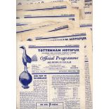 Tottenham Football Programmes: Home programmes 1950 to 1953 (21).