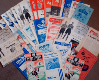 Manchester City Away Match Football Programmes 1940s/50s: Including v Derby County 1948/9 (x2),