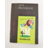 Sweden v Soviet Union, 1958 Football World Cup, Quarter-Final match programme.