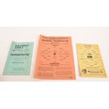 Orient v Charlton, 23/12/1944, single sheet football match programme; Brentford v Charlton,