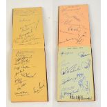 An autograph book containing cricketers from the 1950s and 60s including England and South Africa