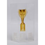 A Football World Cup Silver Jubilee, winner recognition award to Roger Hunt, from Scope,