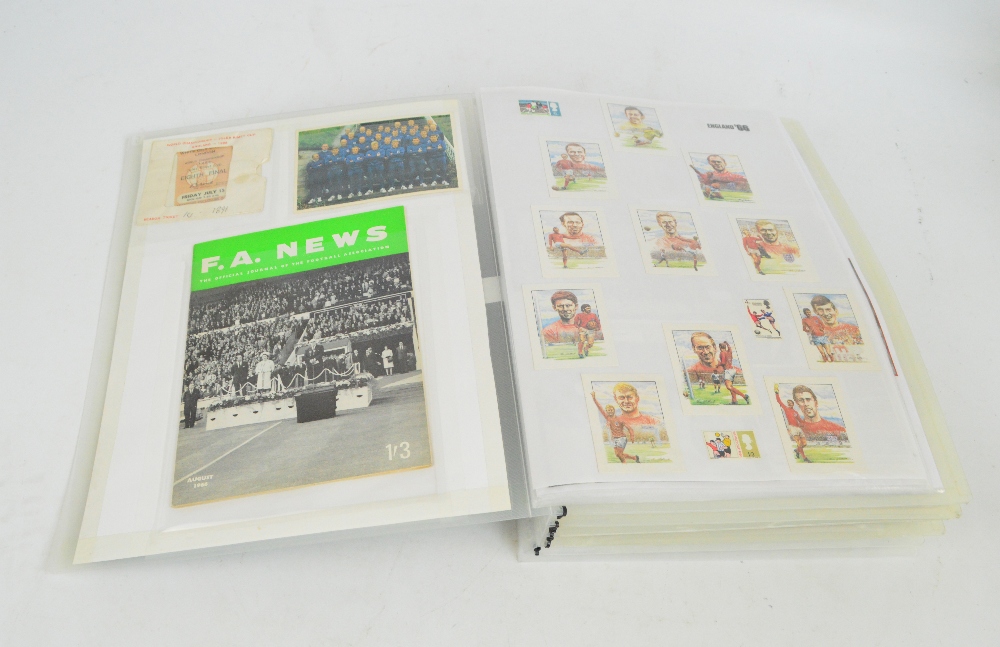 1966 World Cup; a large presentation book containing Uruguay v France,