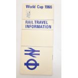 1966 Football World Cup; World Cup Willie, Rail Travel Information brochure and amendment slip,