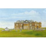 After BILL WAUGH; a signed limited edition print "St. Andrews, The First Tee", no.