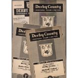 Derby County Football Programmes: Home programmes 1952 to 1969, approx 100.