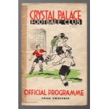 Crystal Palace Football Programme: Home programme against Newport County 1939.