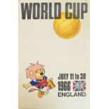 1966 Football World Cup; original World Cup Willie poster, printed by McCorquodale & Co, London,